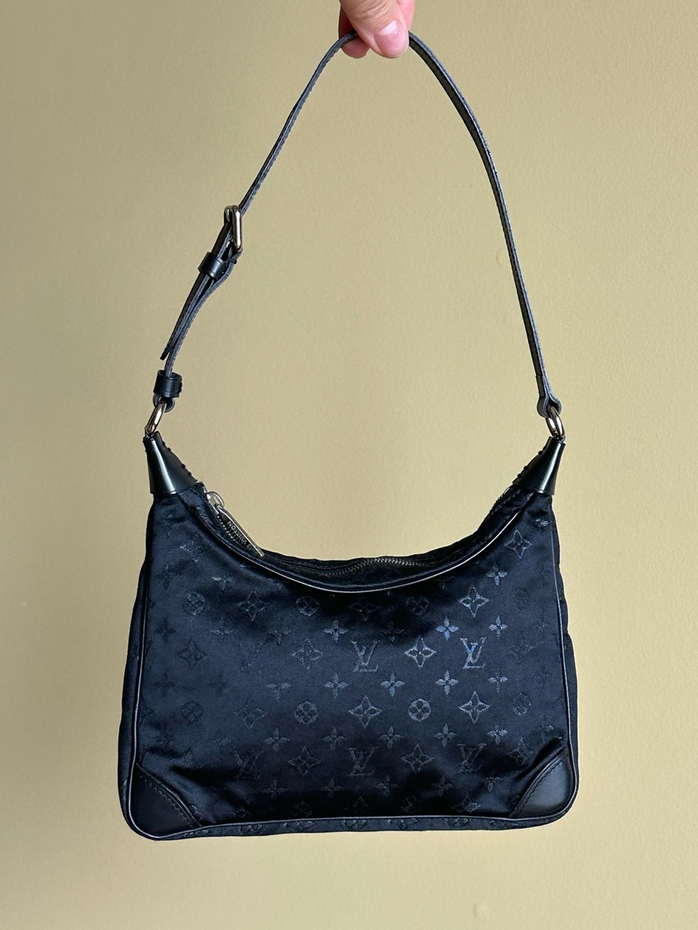 RARE Louis Vuitton Mini Satin Boulogne Black Monigram